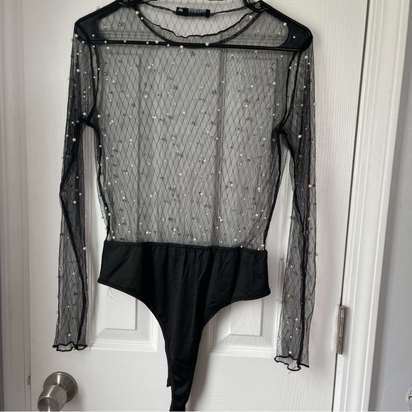 Nasty Gal Women's Black Bodysuit size 6 us - Picture 3 of 9